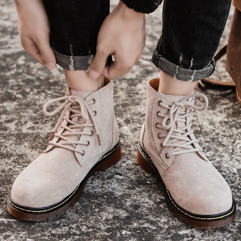 Britische Retro-Lederstiefeletten für Herren, modische Thermo-Outdoor-Schuhe | 8916