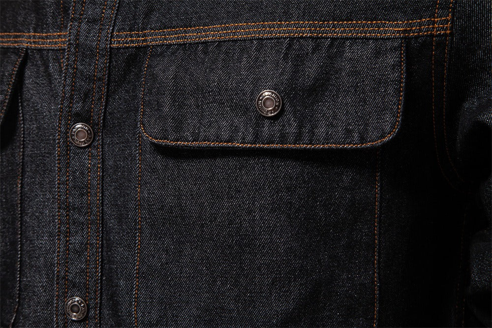 Herren-Jeanshemd mit verwaschenem Muster – Langarm, 100 % Baumwolle, lässiges Button-Up-Oberteil | 6025