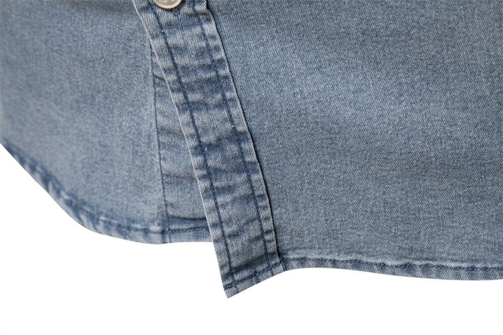 Herren Slim-Fit Jeanshemd - 2025 Frühling Lässiges Langarmshirt | 6036