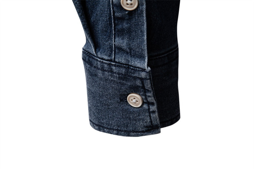 Herren Slim-Fit Jeanshemd - 2025 Frühling Lässiges Langarmshirt | 6036