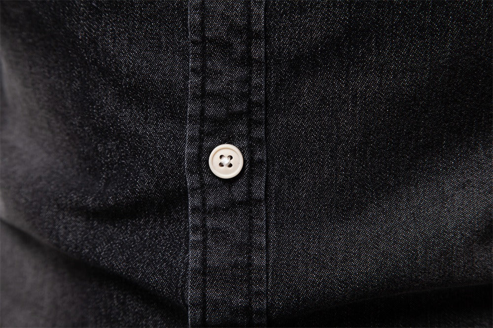 Herren Slim-Fit Jeanshemd - 2025 Frühling Lässiges Langarmshirt | 6036
