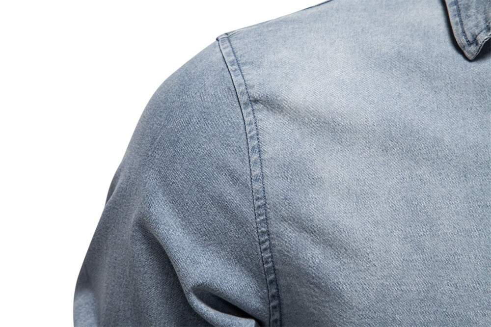 Herren Slim-Fit Jeanshemd - 2025 Frühling Lässiges Langarmshirt | 6036