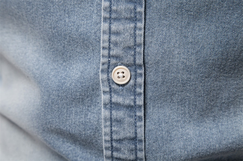 Herren Slim-Fit Jeanshemd - 2025 Frühling Lässiges Langarmshirt | 6036