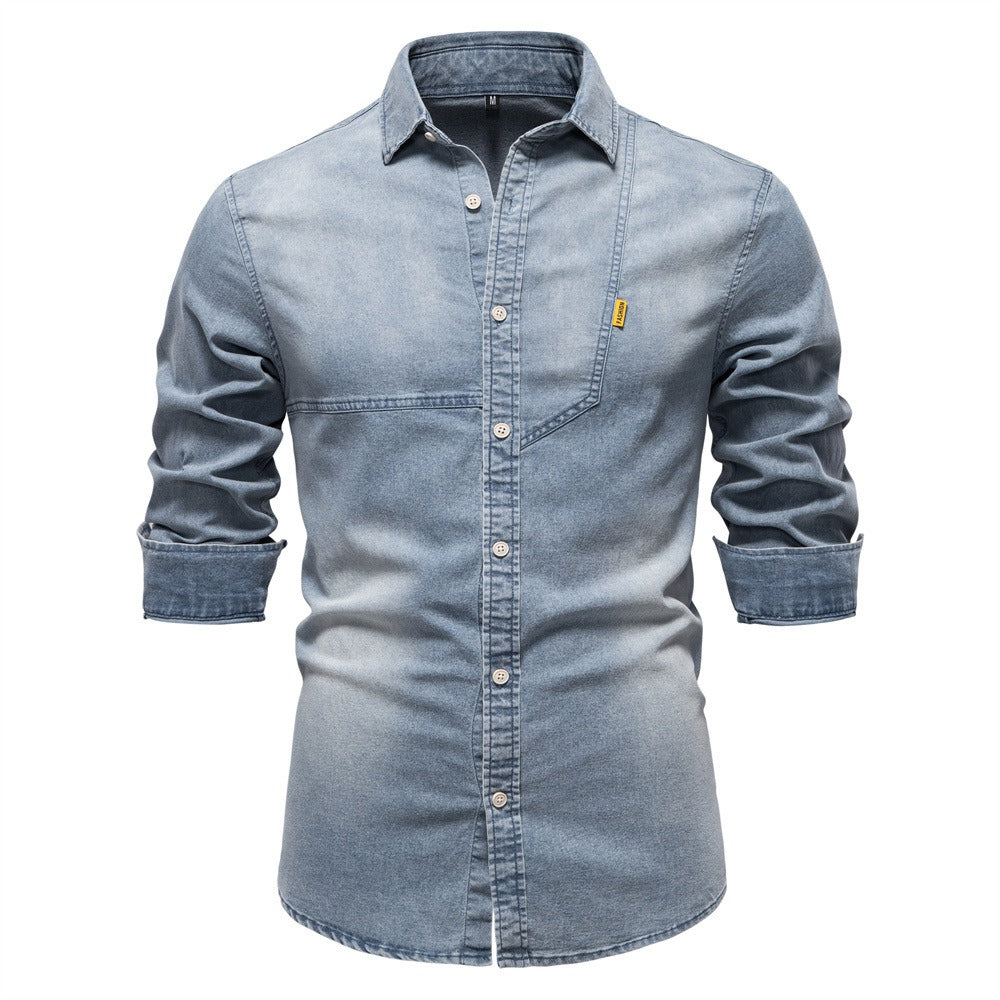 Herren Slim-Fit Jeanshemd - 2025 Frühling Lässiges Langarmshirt | 6036
