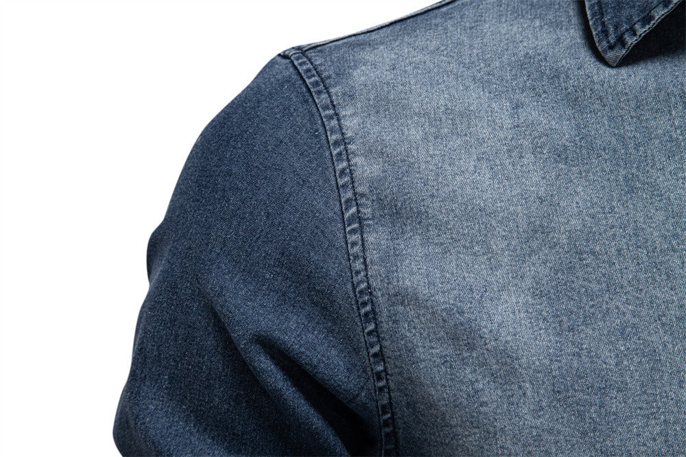 Herren Slim-Fit Jeanshemd - 2025 Frühling Lässiges Langarmshirt | 6036