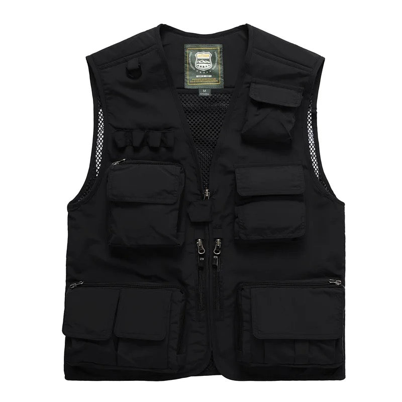 Herren Multi Taschen Cargo Weste Angeln Pullover Für Klettern Camping Wandern Sommer Weste Top