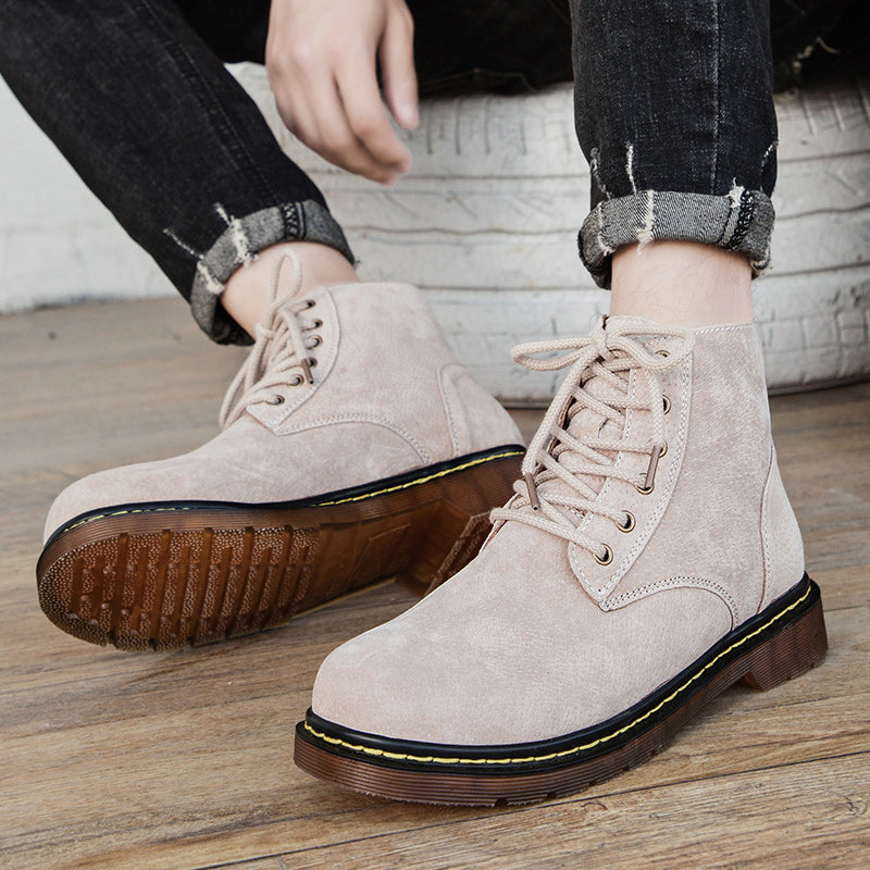 Britische Retro-Lederstiefeletten für Herren, modische Thermo-Outdoor-Schuhe | 8916
