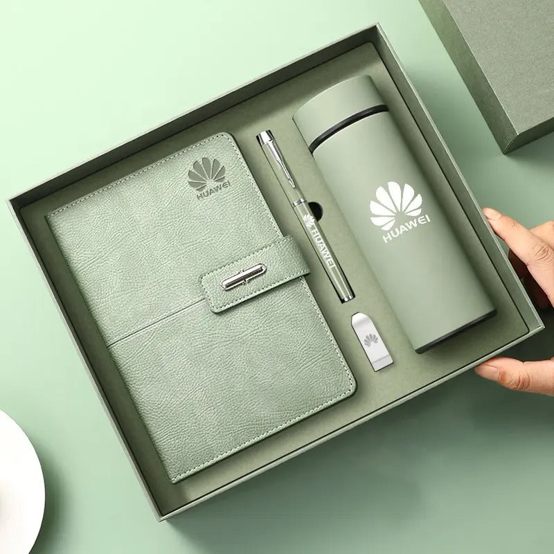 Premium A5 Notizbuch Geschenkset mit Stift USB-Stick & Thermobecher Geschenkset | 11111