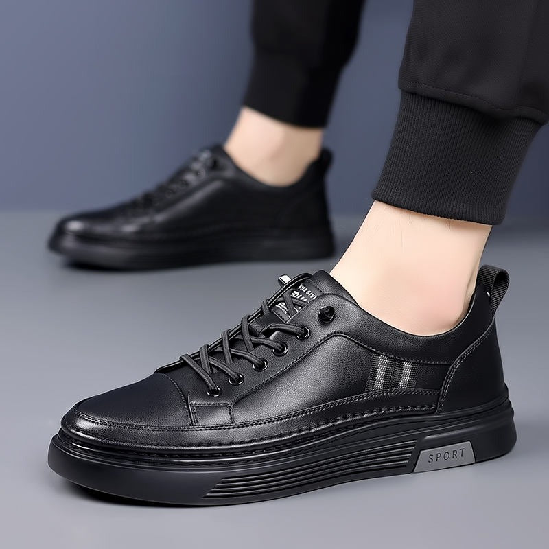 Leder-Sneakers, lässig, spitze Zehenpartie, bequem, atmungsaktiv, Schnürschuhe | L8081