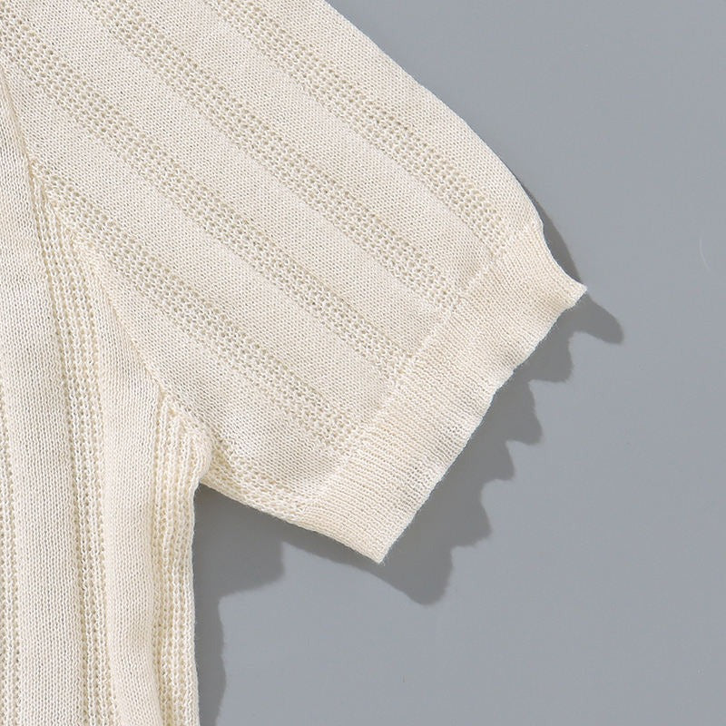 Hochwertiges Sommer-Strick-Kurzarm-Poloshirt für Herren, bequem und atmungsaktiv | POLO1