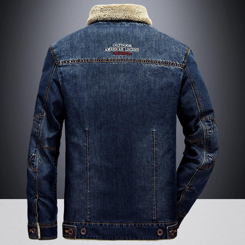 Herrenjacke im neuen Stil, lässig, Übergröße, Samt-Jeansjacke, Mantel | 66009