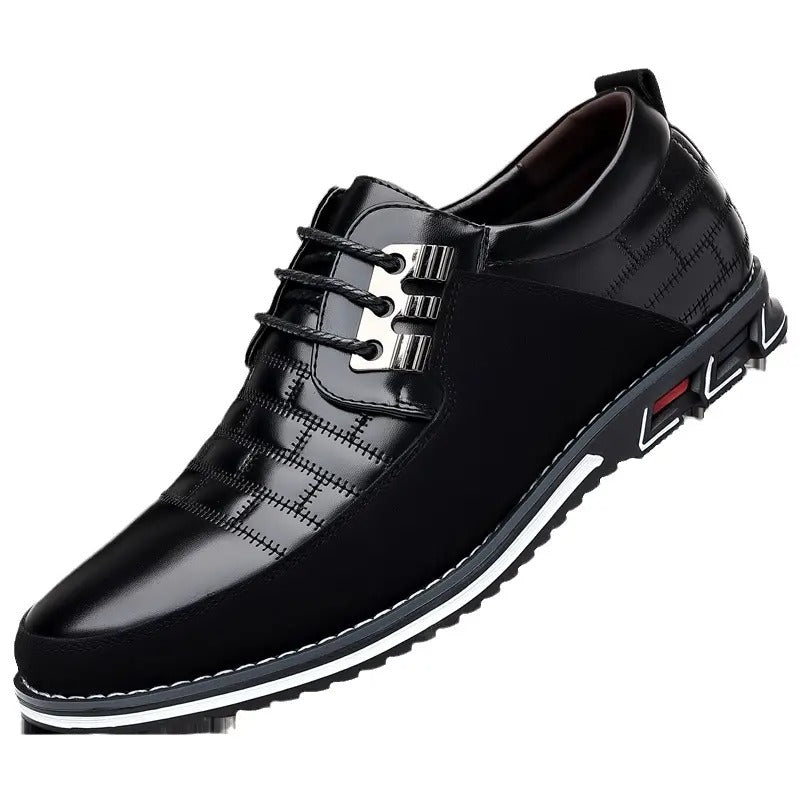 Herren-Derby-Schuhe im britischen Stil mit Karomuster, rutschfeste Leder-Loafer, Mokassins, Hochzeitsschuhe |