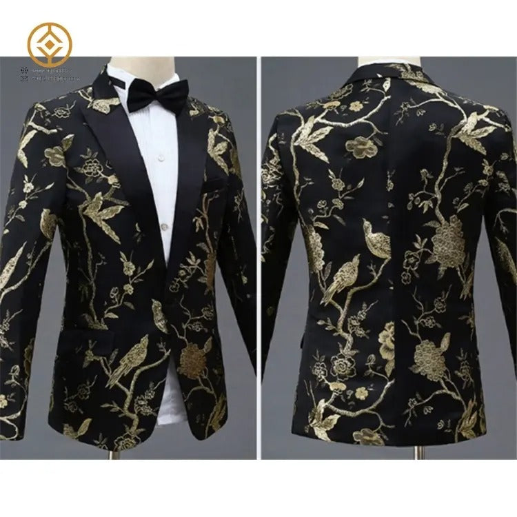 Herren Jacquard Anzug Business Hochzeit Party Smoking Kleid Blazer Hose Slim Fit Smoking | 1003