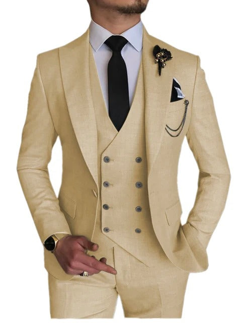 Herren 3-teiliger Anzug, maßgeschneidert, Hochzeit, Slim Fit, Business, Blazer, Jacke, Weste, Hose, Smoking | 101