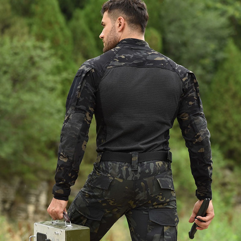 Taktisches Langarmhemd für Herren, Airsoft, Militär, Camo-Pullover-T-Shirt | 00856