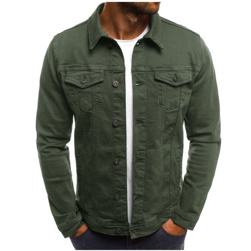 Hochwertige Jeansjacke, lässig, einfarbig, Streetwear-Mantel, Strickjacke, Knopfleiste, Arbeitsjacke, Oberteil | zc132