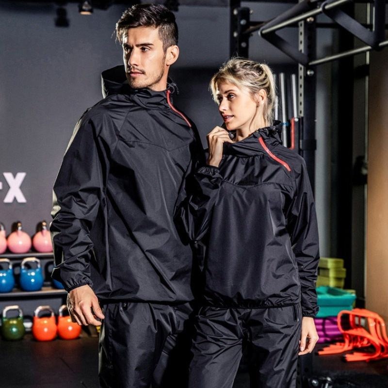 Herren Laufpullover Zweiteiliges Set Gewichtsverlust Kontrolle Körperfett Sauna Schwitzanzug | YJ9681