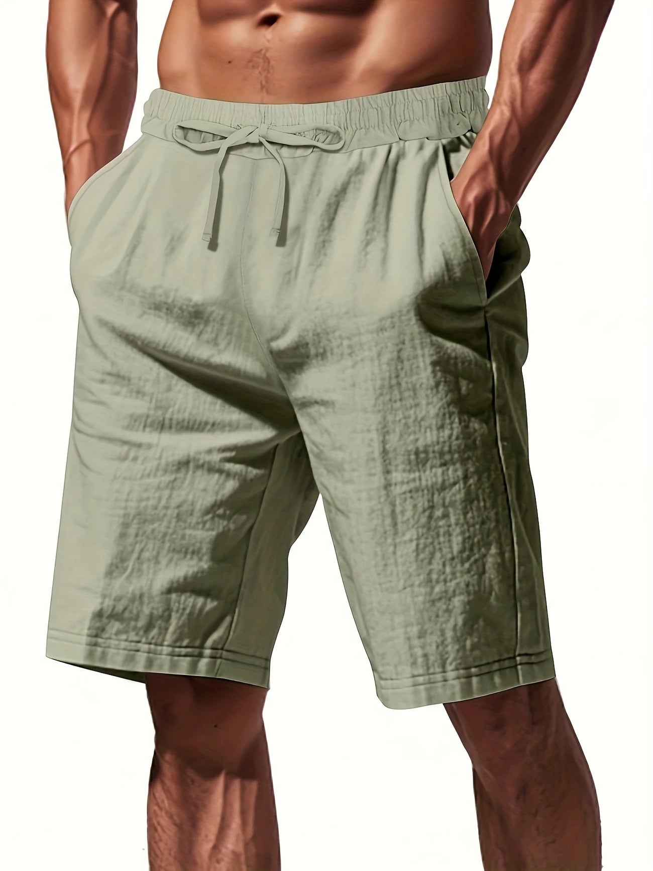 Atmungsaktive Leinenshorts für Herren – Leichte Sommer-, Strand- und Sport-Freizeitkleidung | YFY-WW-2