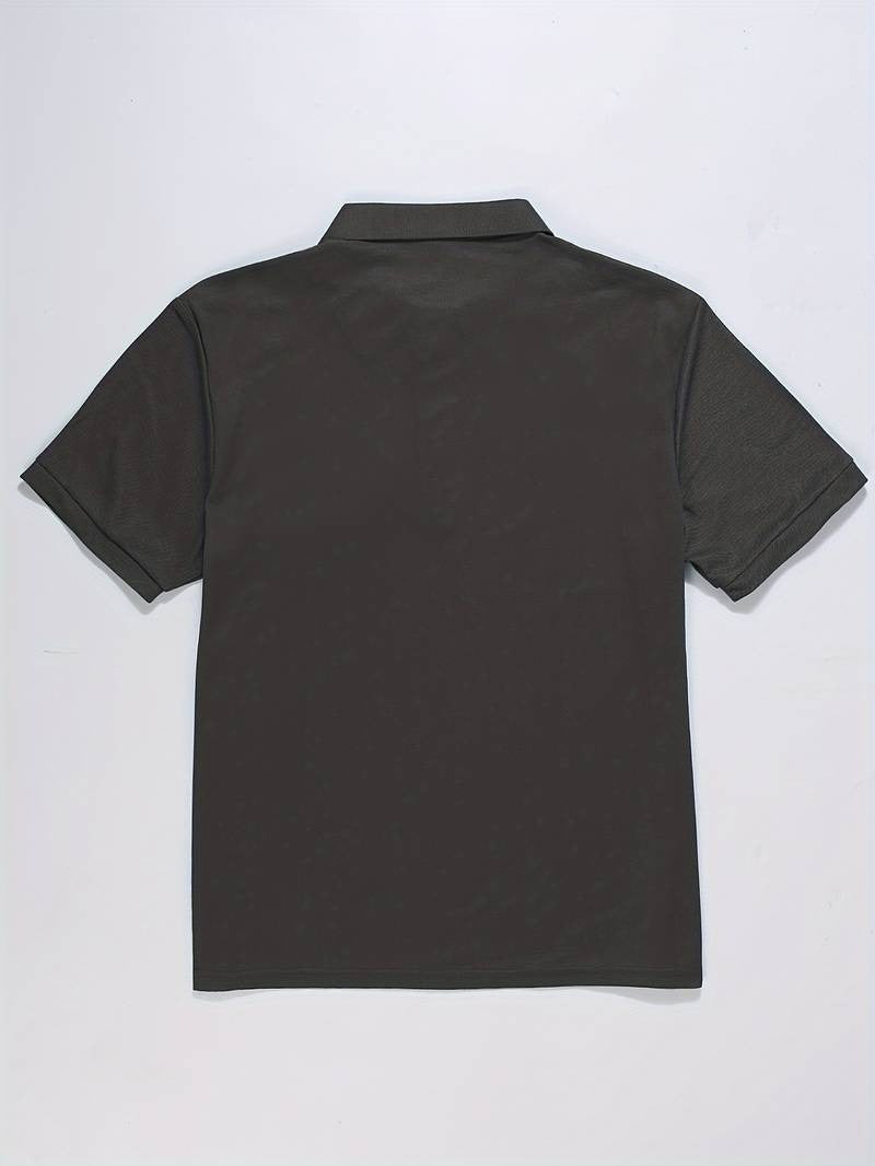Herren Kurzarm T-Shirt mit Reverskragen Einfarbiges Freizeit-T-Shirt mit Viertelreißverschluss | FLS-4