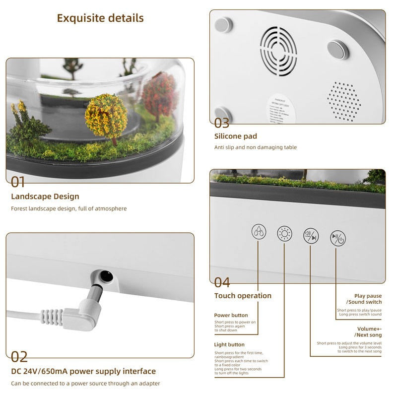 Raindrop Ultraschall-Luftbefeuchter & Smart Home Weißes Rauschen & Duftmaschine Aromatherapie-Diffusor | LW286