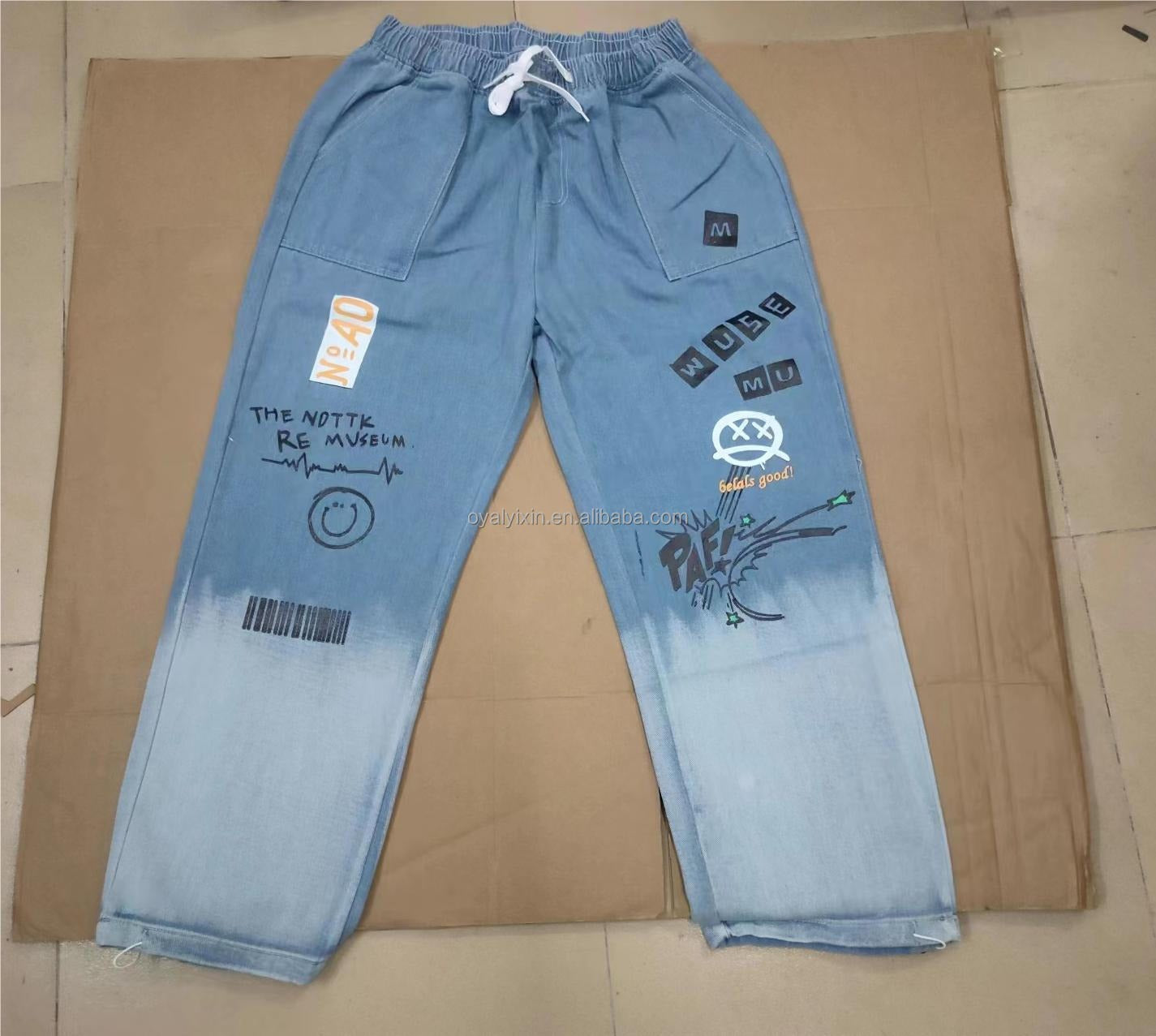 Neue Toon Design Jeanshose für Herren, bedruckt, lässig, locker, modisch, Cargo-Jeans | K5266