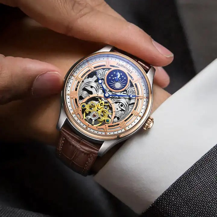 Mechanische Luxus-Automatikarmbanduhr für Herren aus Edelstahl, wasserdicht | J117