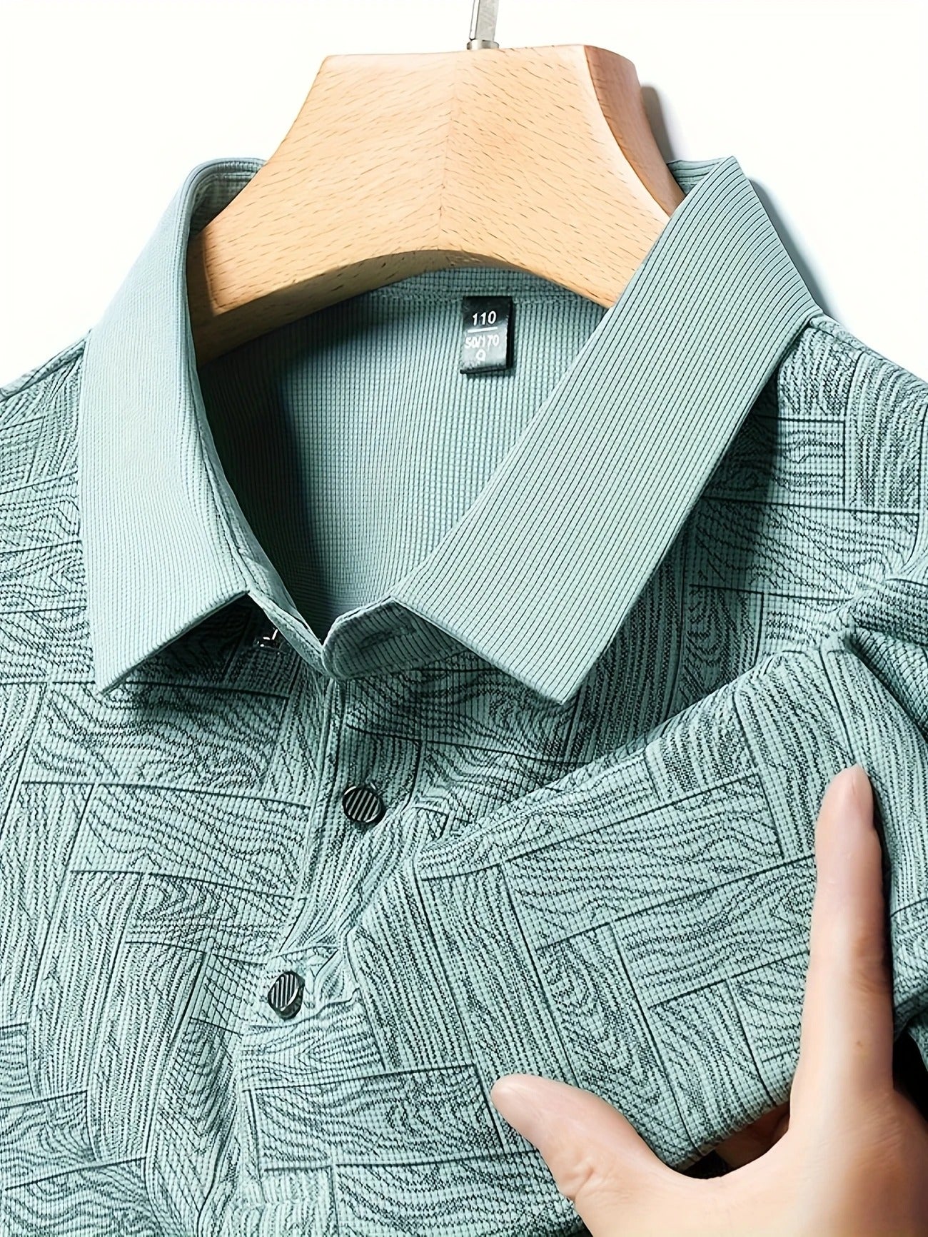 Leichtes Sommer-Golfhemd für Herren, lässiges Button-Up-Kurzarmhemd | Q135