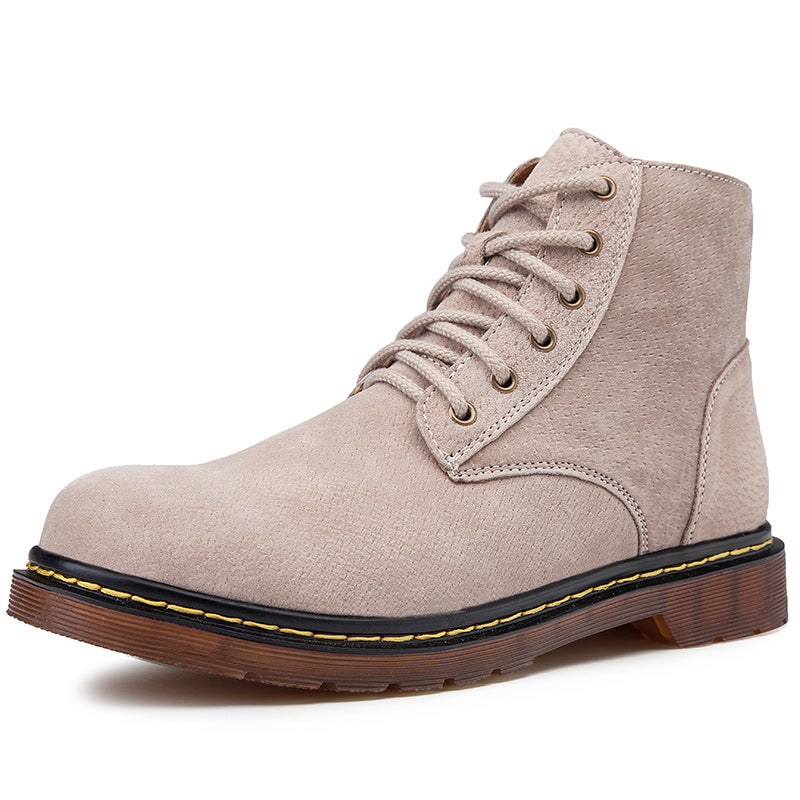 Britische Retro-Lederstiefeletten für Herren, modische Thermo-Outdoor-Schuhe | 8916