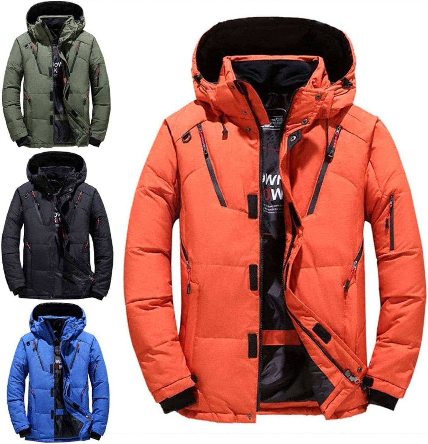 Herren Parka Entendaunenjacke Wintermantel Dicke Kapuze Puffer Wanderwarme Jacke | 1987