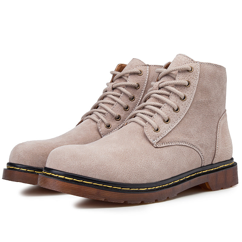 Britische Retro-Lederstiefeletten für Herren, modische Thermo-Outdoor-Schuhe | 8916