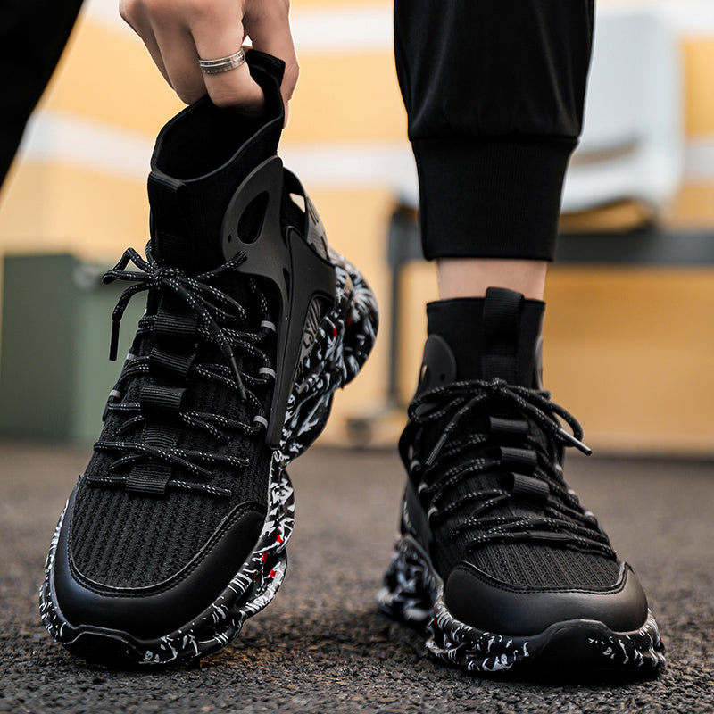 Herren High-Top Mesh Socken-Sneaker Reflektierende, atmungsaktive Outdoor-Sneaker zum Laufen und für die Freizeit | 9016