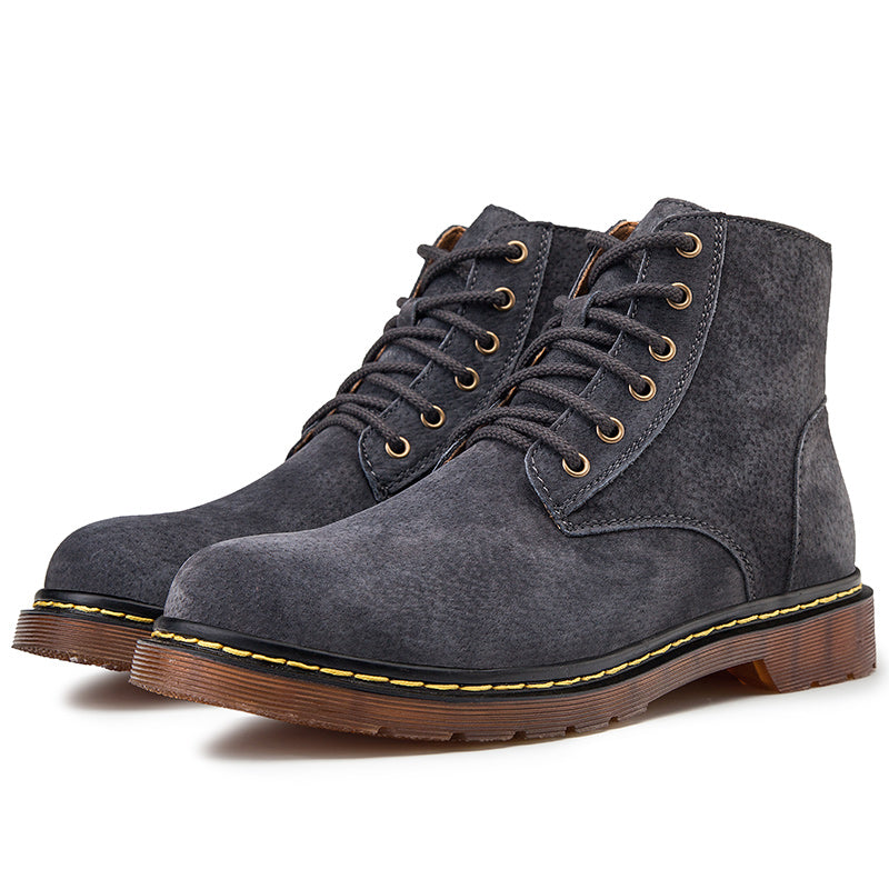 Britische Retro-Lederstiefeletten für Herren, modische Thermo-Outdoor-Schuhe | 8916