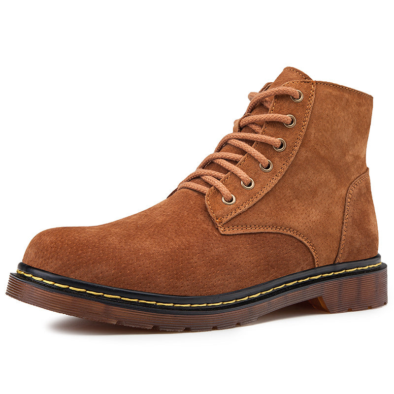 Britische Retro-Lederstiefeletten für Herren, modische Thermo-Outdoor-Schuhe | 8916