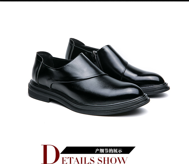 Herren Business-Loafer mit spitzer Zehenpartie und Reißverschluss, edel, gutaussehend, formelle Abendschuhe | 7823