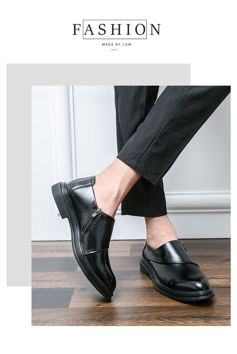 Herren Business-Loafer mit spitzer Zehenpartie und Reißverschluss, edel, gutaussehend, formelle Abendschuhe | 7823