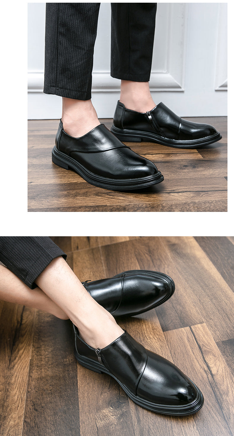 Herren Business-Loafer mit spitzer Zehenpartie und Reißverschluss, edel, gutaussehend, formelle Abendschuhe | 7823