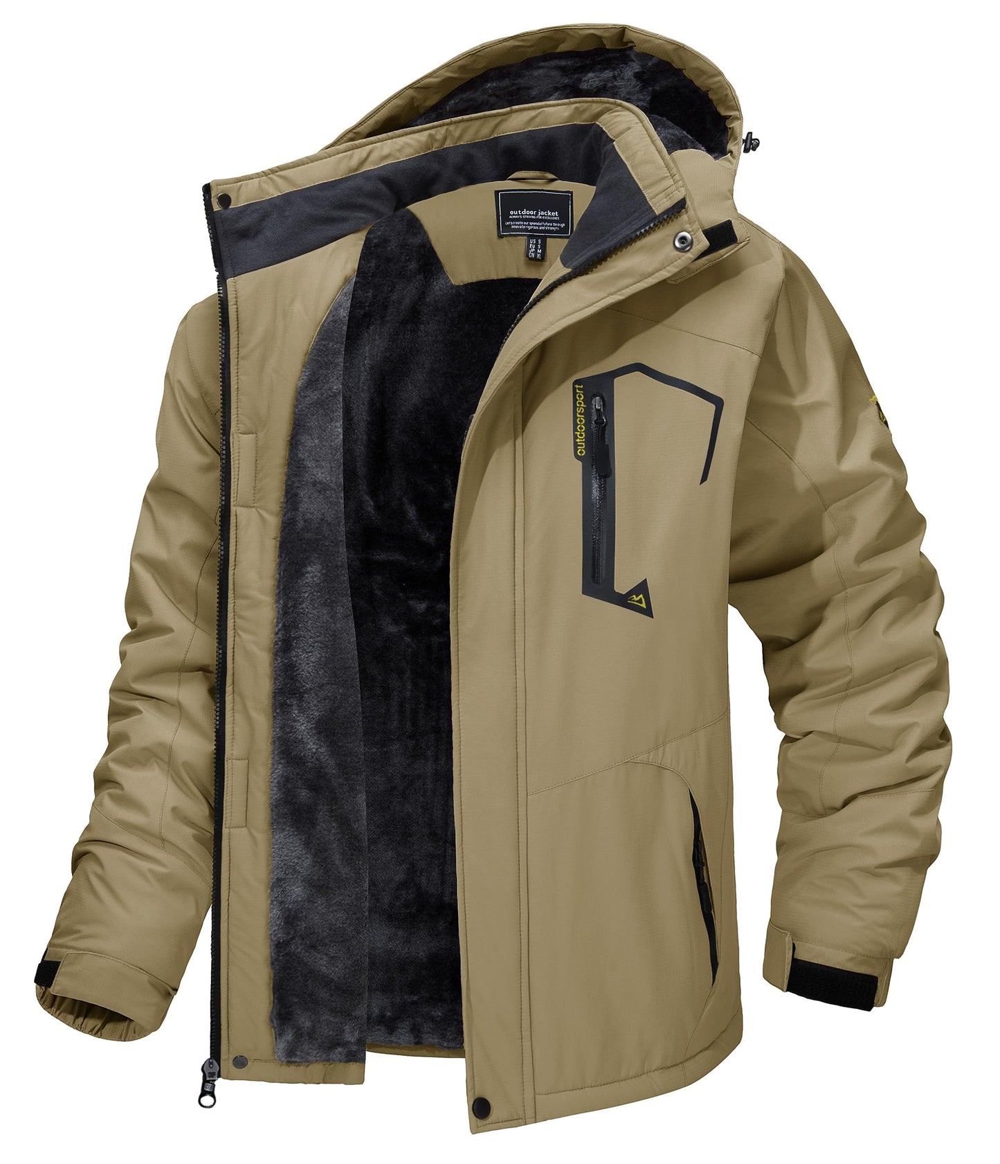 Wasserdichte Skijacke für den Winter, warme Fleecejacke für den Außenbereich, wasserabweisend, Windjacke, Kapuzenjacke, Übermantel | TJ153