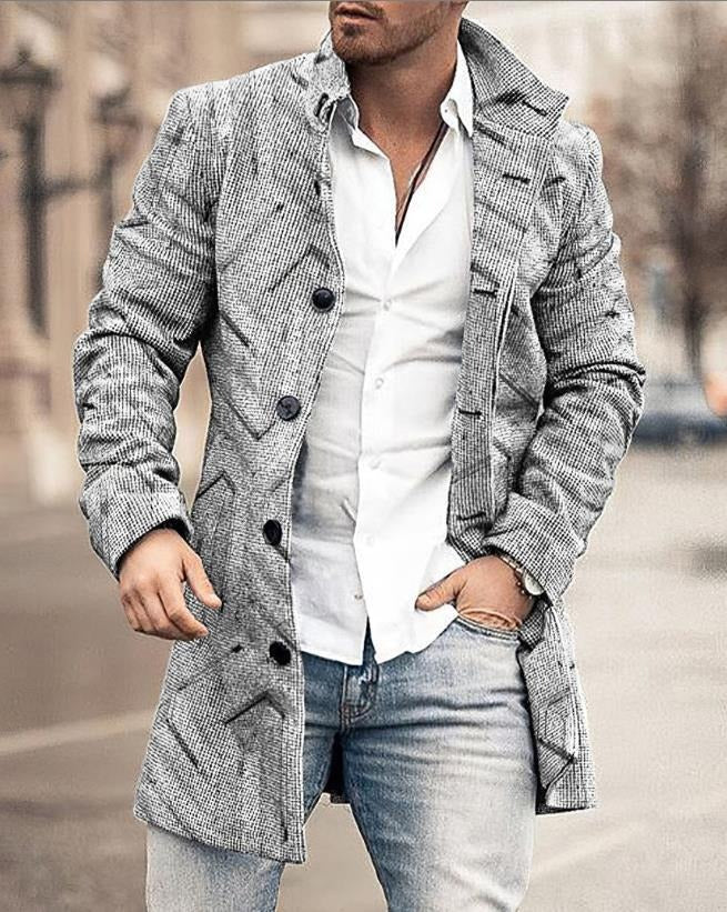 Hochwertiger Herren Wollmantel Winter Schöner neuer Designmantel | K5