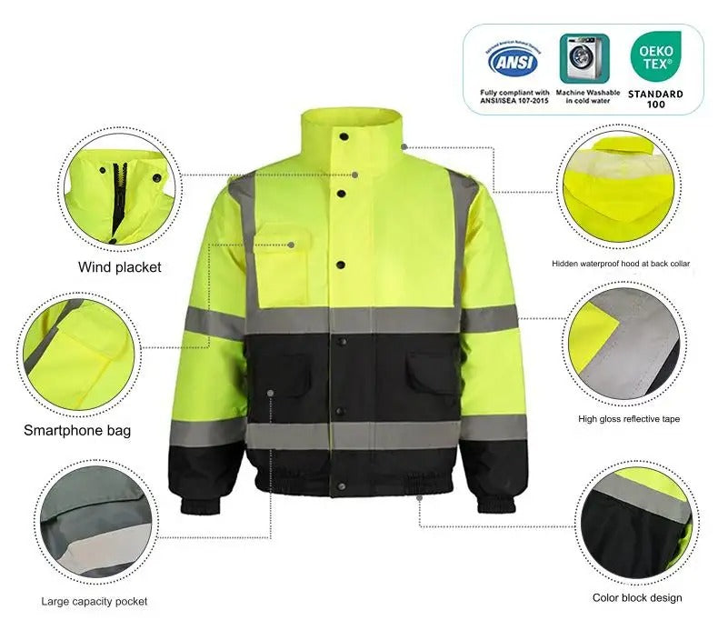 Warnschutz-Fleecejacken mit reflektierenden Warnschutzelementen – Warme Winter-Arbeitskleidung | GHVP211&218