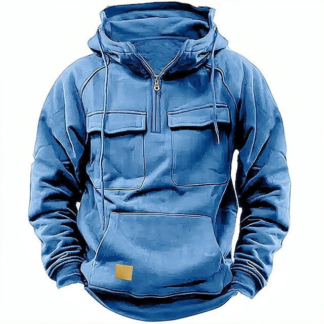 Herren Retro Kapuzenpullover Einfarbig Langarm Hoodie für Herbst & Winter | AL74