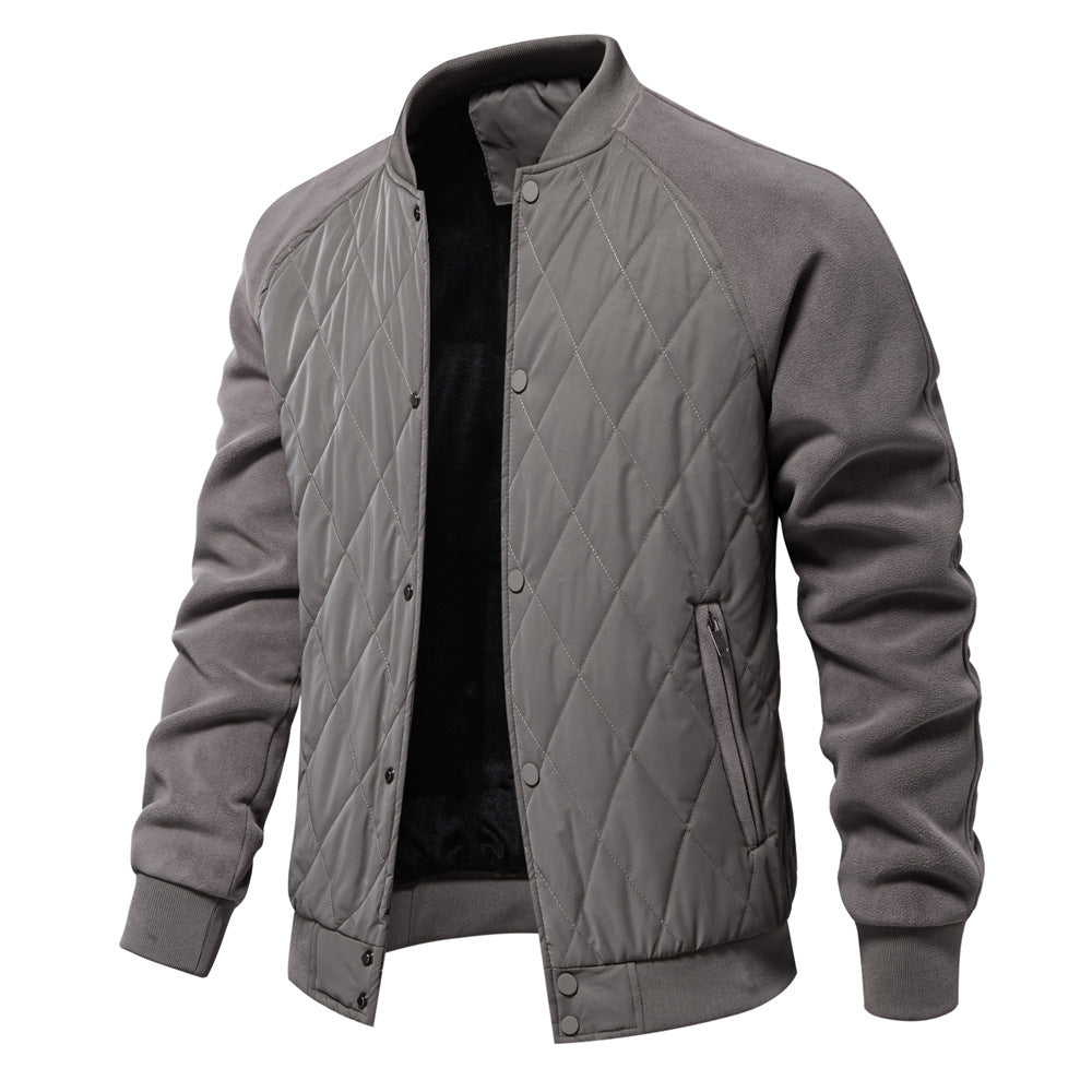 Stylische Herren Steppjacke mit Fleecefutter, Doppeltaschen & Raglanärmeln – Perfektes Freizeitoberteil | JK812