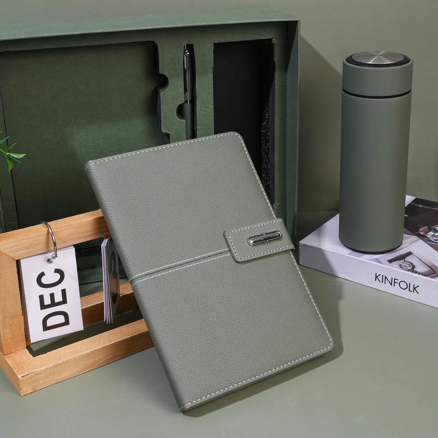 Premium A5 Notizbuch Geschenkset mit Stift USB-Stick & Thermobecher Geschenkset | 11111