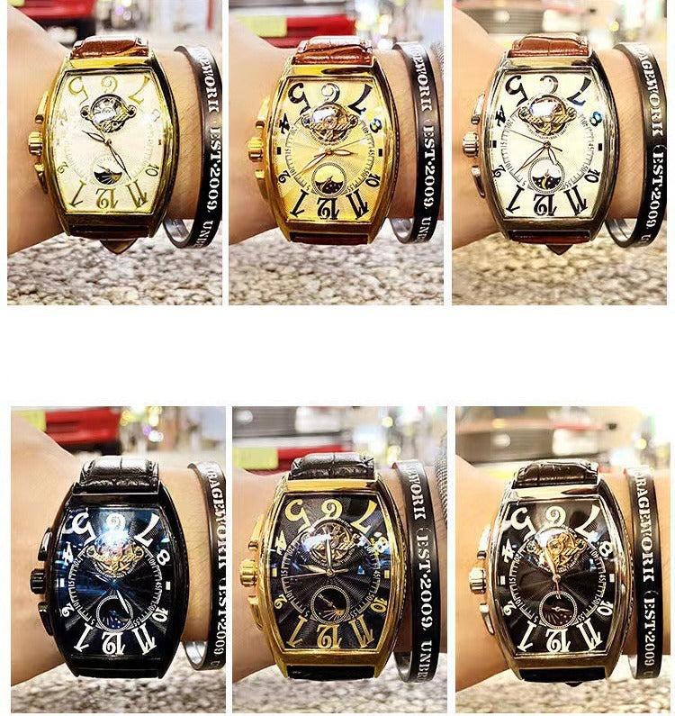 Herren Armbanduhren Mode Mondphase Tourbillon Automatische Mechanische Uhren | m186