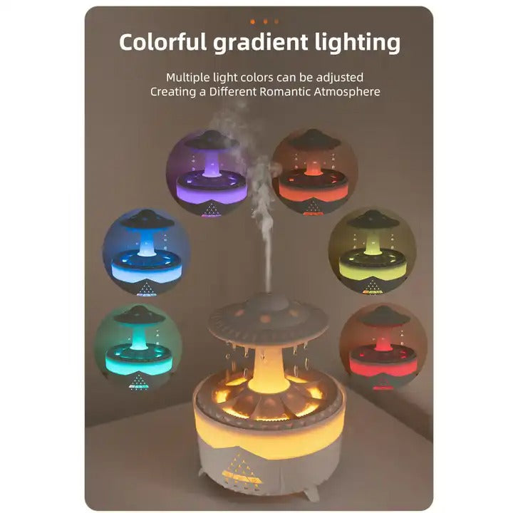 Fernbedienung Regentropfenwolke Luftbefeuchter 7 Farben LED Lampe UFO Aroma Diffusoren | X01