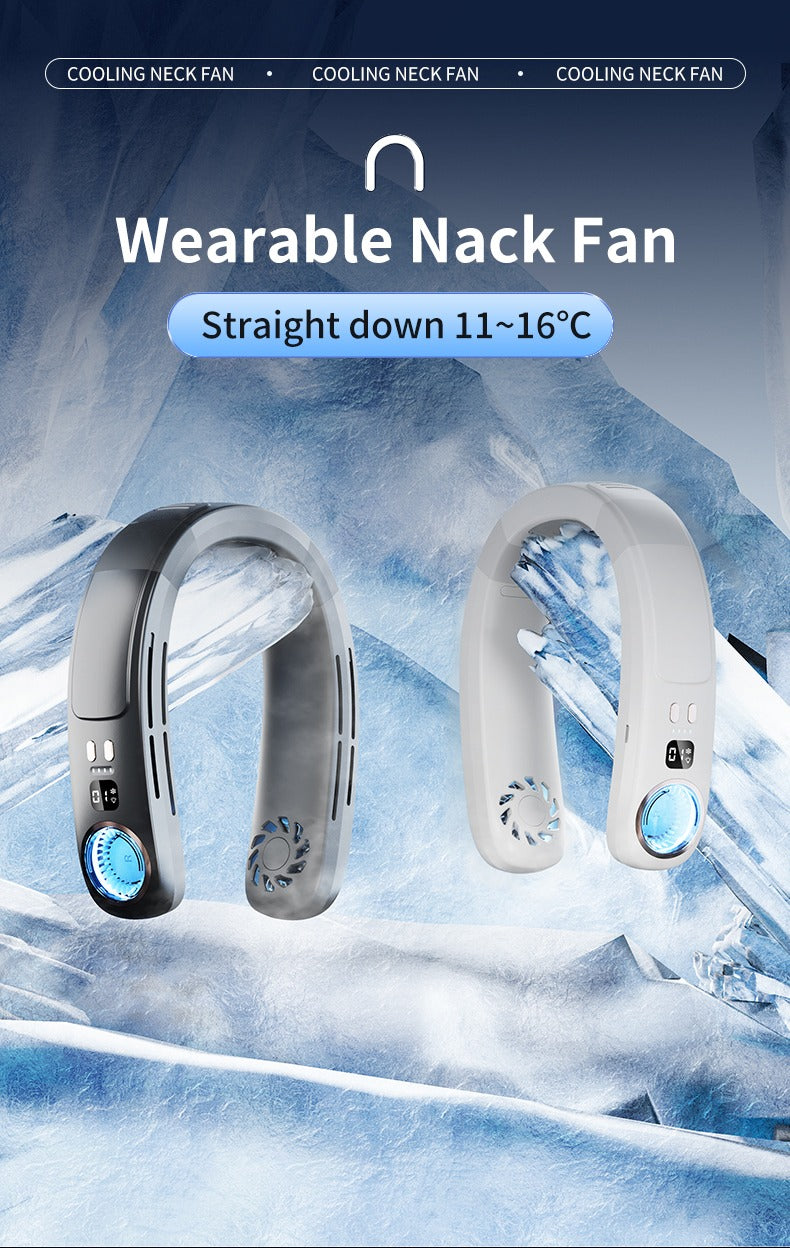 Intelligente Digitalanzeige Sommer-Nackenventilator USB-Handheld Leise Multifunktionale Mini-Klimaanlage ohne Flügel | WY-F21