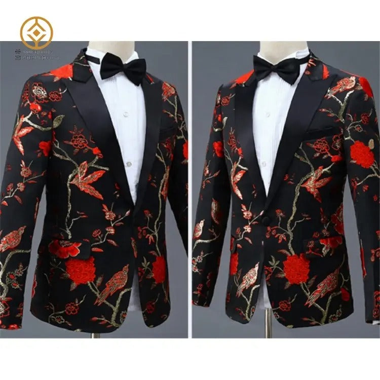 Herren Jacquard Anzug Business Hochzeit Party Smoking Kleid Blazer Hose Slim Fit Smoking | 1003
