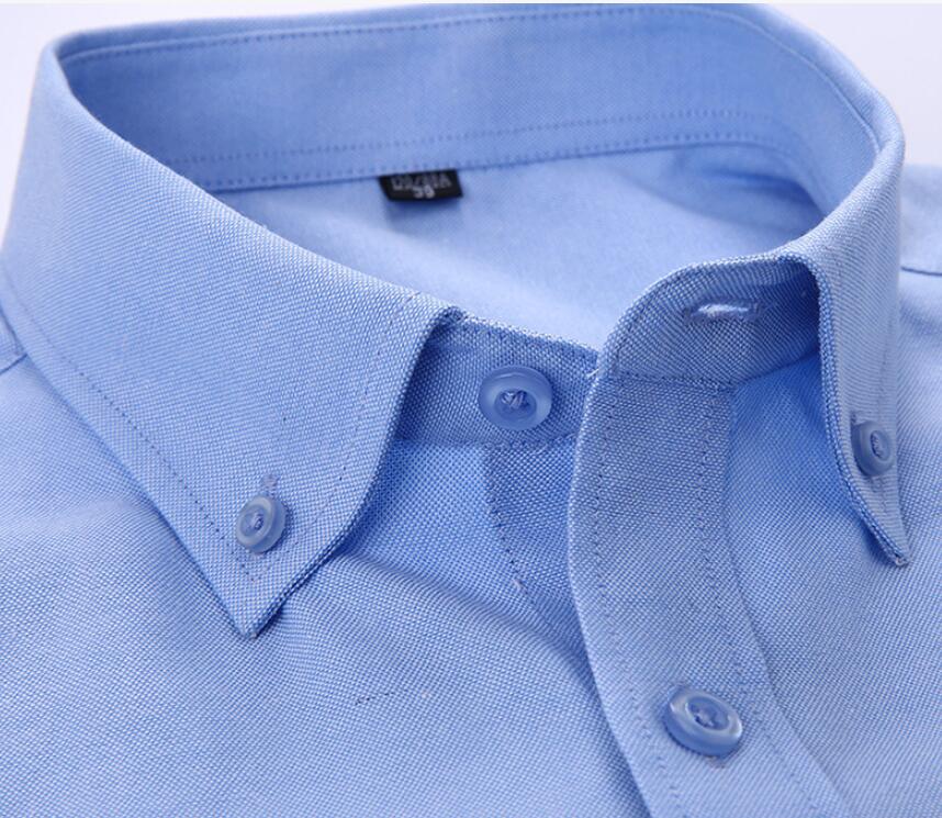 Herren Casual Oxford Spun Solid Color Shirt Langarm Herbst Kleidung Hemd | NJF