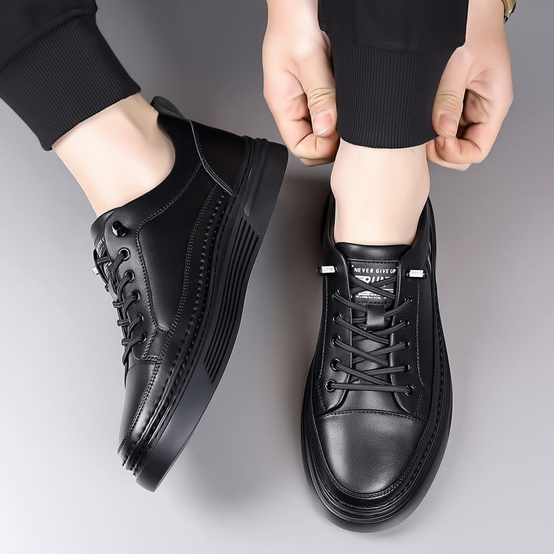 Leder-Sneakers, lässig, spitze Zehenpartie, bequem, atmungsaktiv, Schnürschuhe | L8081