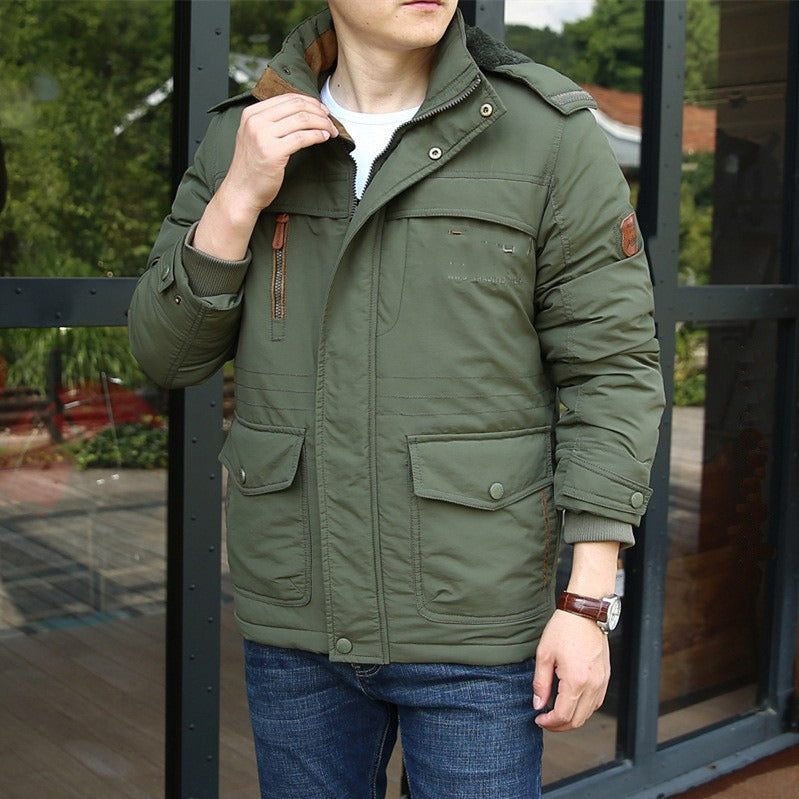 Gepolsterte Parkajacke für Herren im Freien, dicke, warme Winterjacke aus Wolle, Oberbekleidung, Windjacke, Parka-Mäntel | 1133