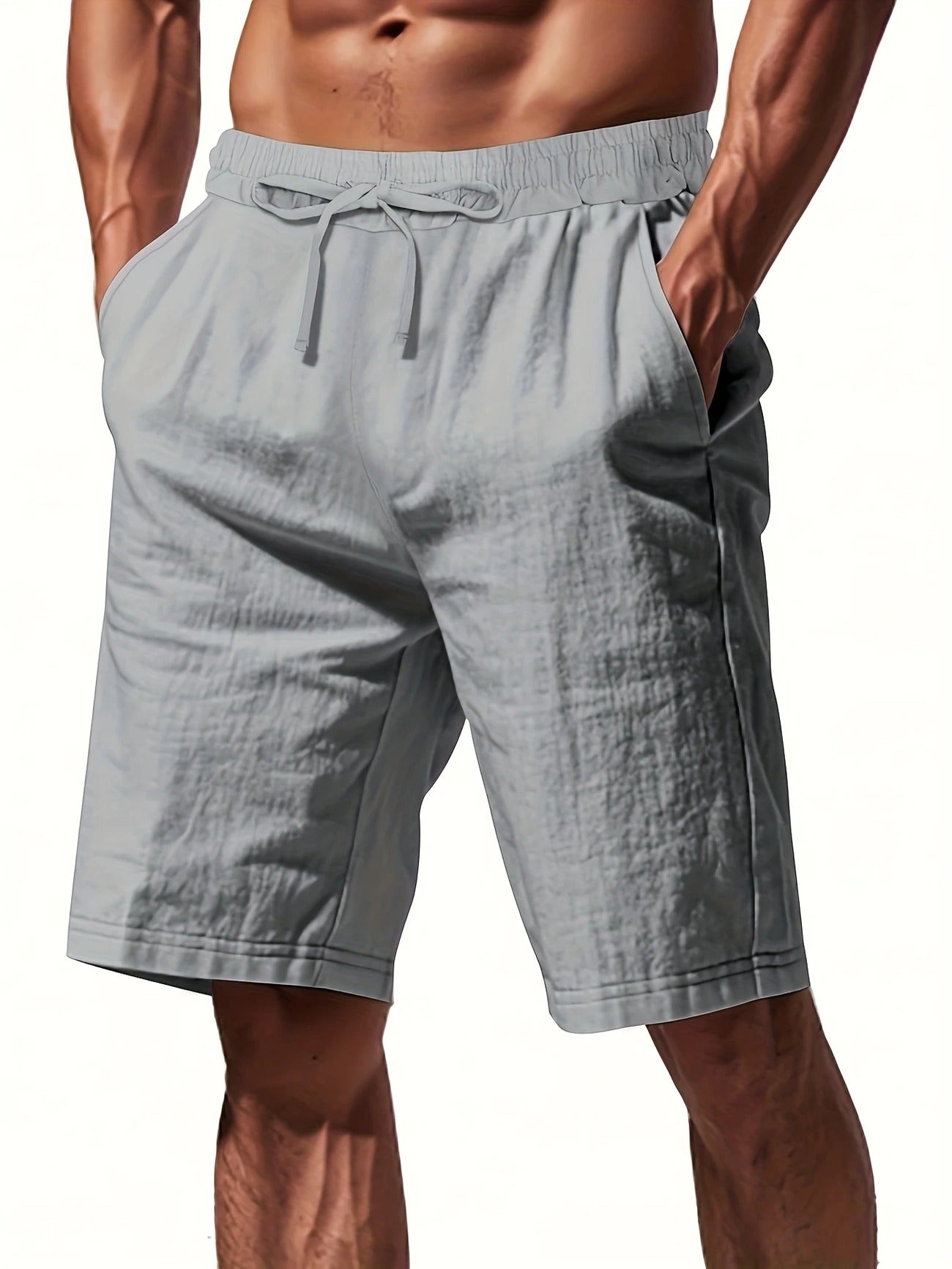 Atmungsaktive Leinenshorts für Herren – Leichte Sommer-, Strand- und Sport-Freizeitkleidung | YFY-WW-2